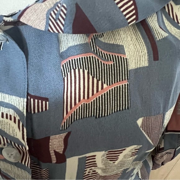Tucker Retro Geometric Print Silk Dress |Size Small| - Picture 6 of 6